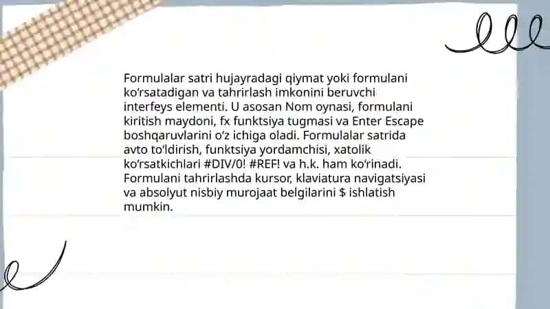 Formulalar satridan foydalanish 3