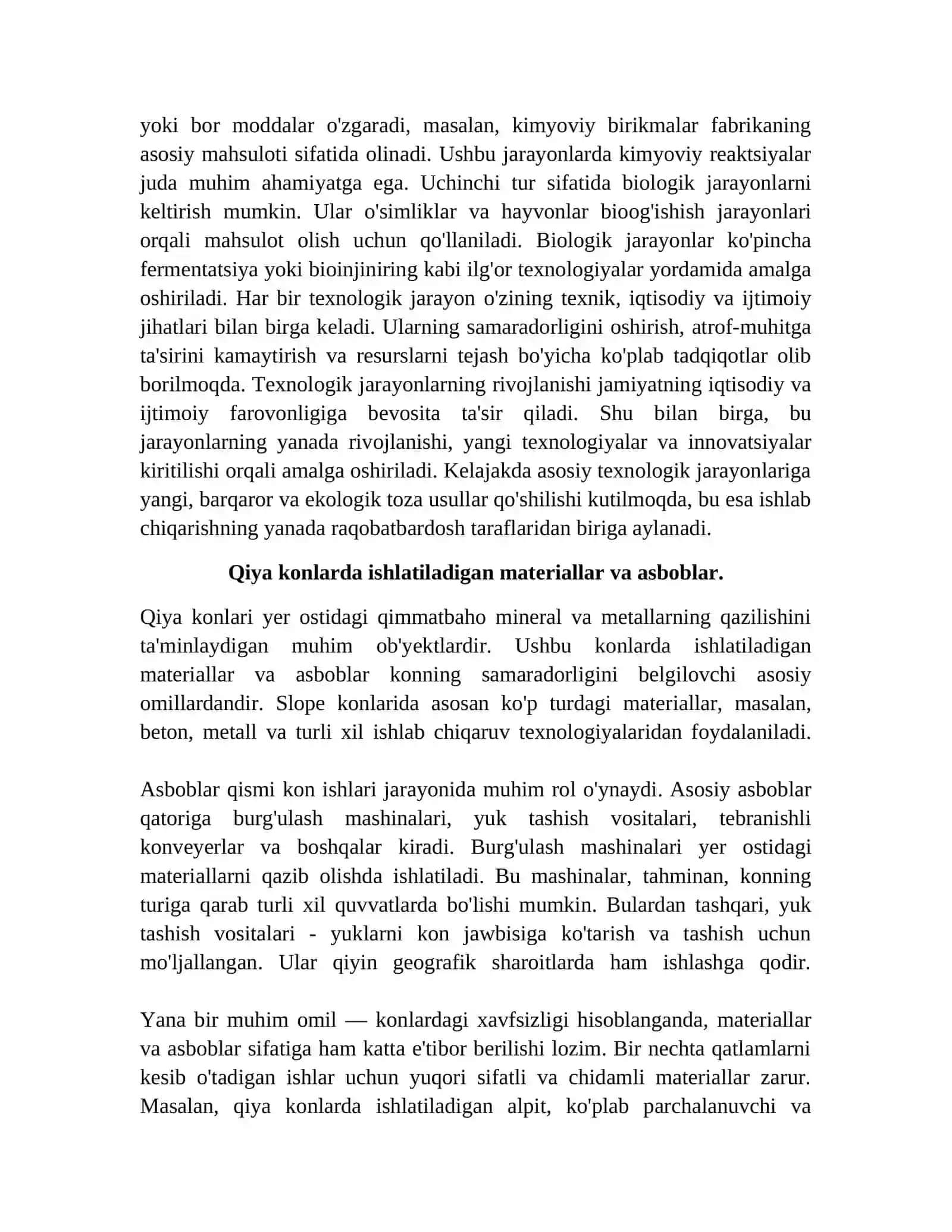 Qiya kon lahimlarini oʻtishda asosiy texnologik jarayonlar 3