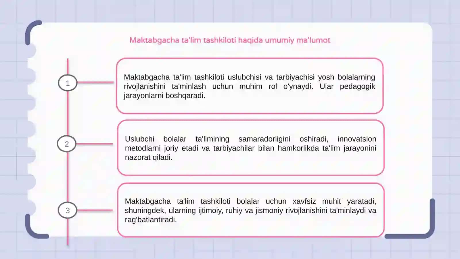 Maktabgacha talim tashkiloti uslubchisi va tarbiyachisining ish faoliyati 3