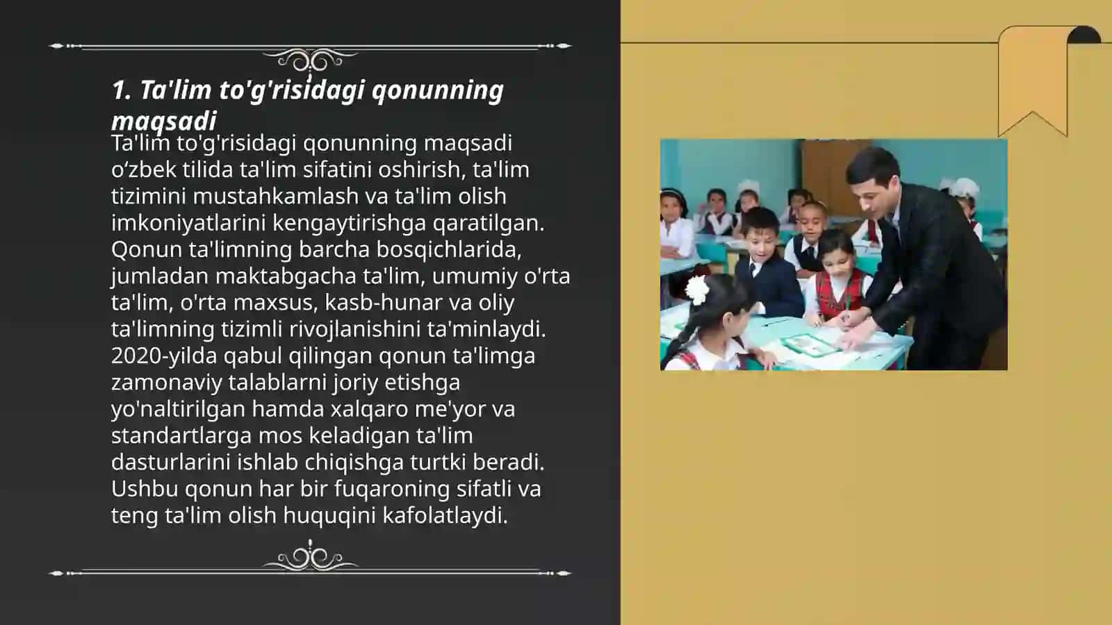 "Taʼlim toʻgʻrisidagi qonun"ning tuzilishi va uning mohiyati 3