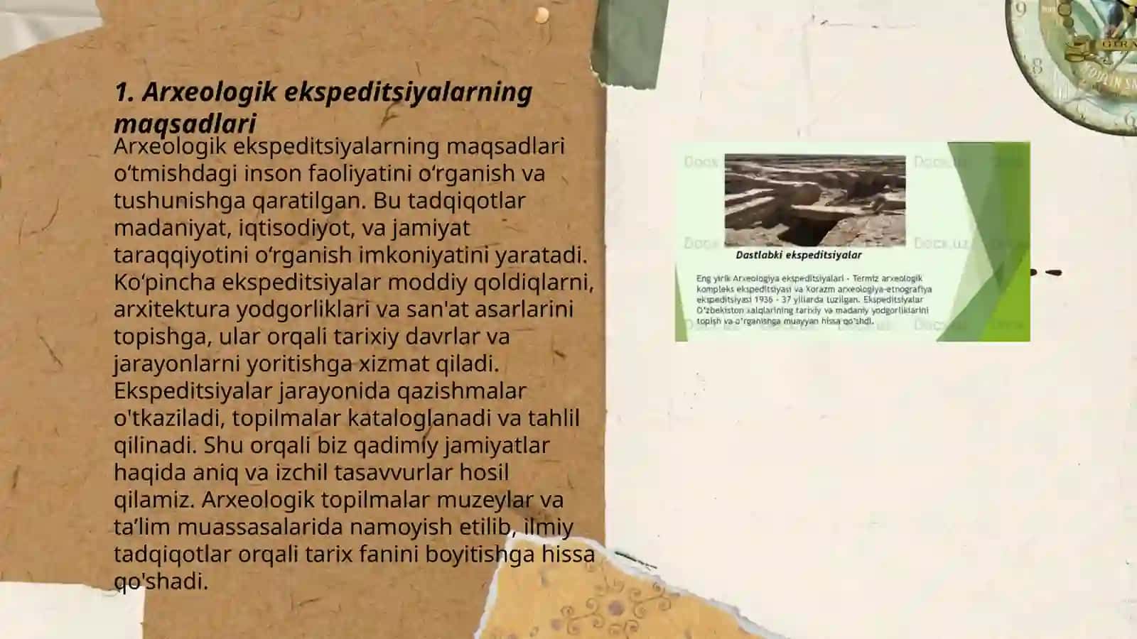 Arxeologik ekspeditsiyalar va ularning faoliyati 3