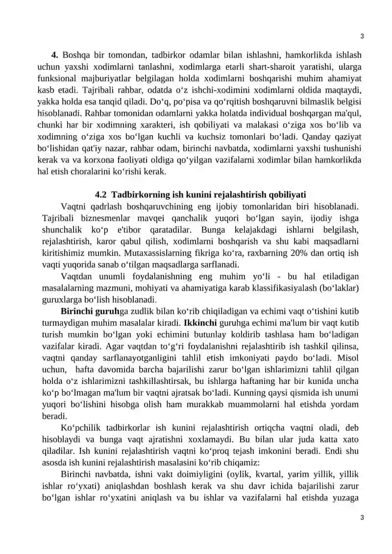 Tadbirkorning Sifat Fazilatlari, Tadbirkorlik Strategiyasi va Taktikasi 3