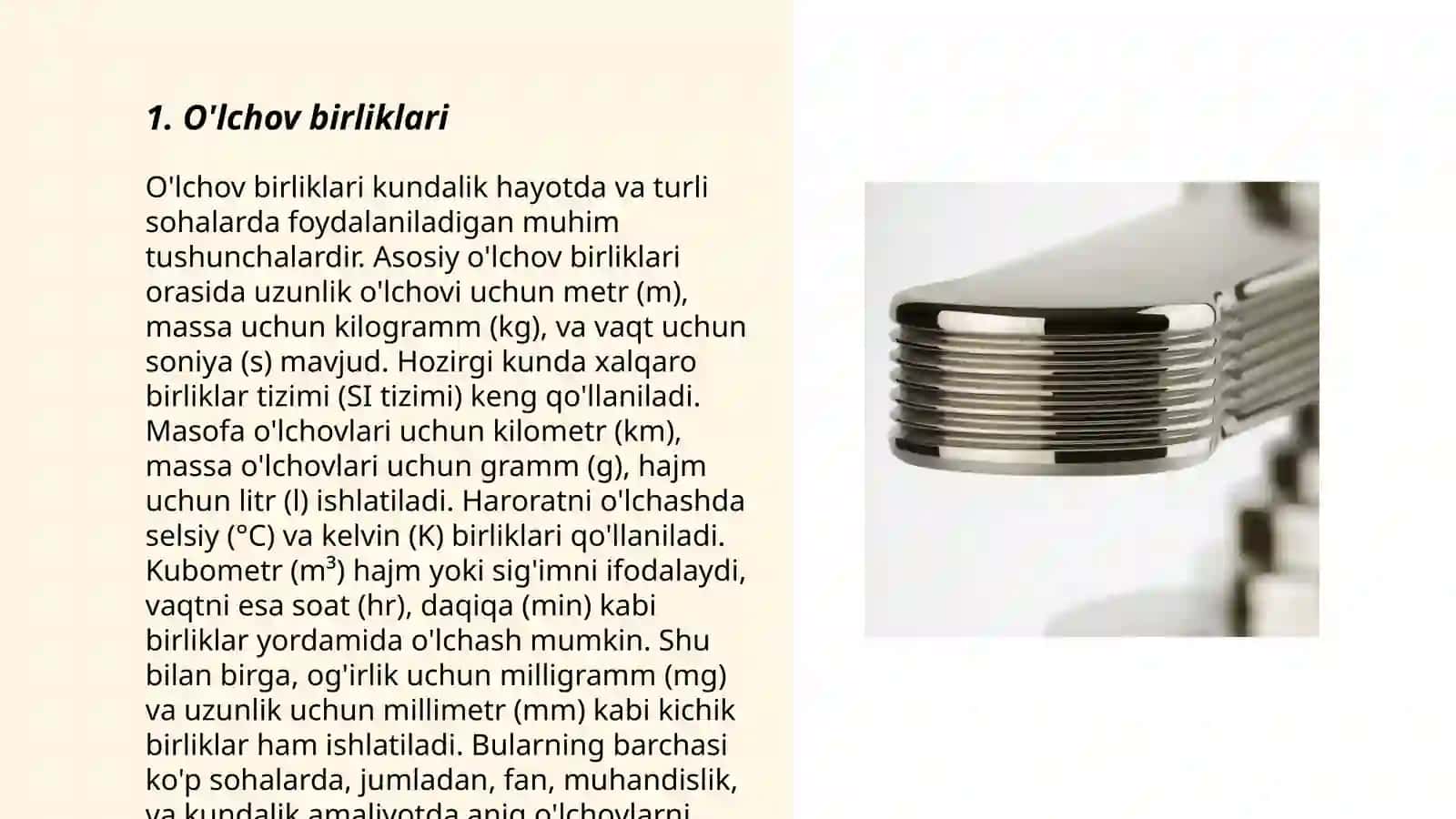 O'lchov birliklari 3