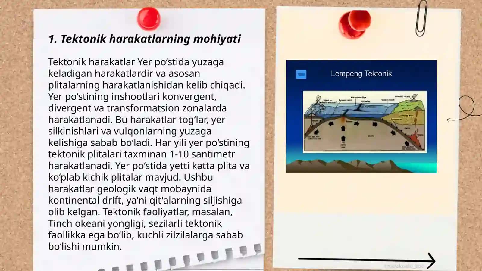 Tektonik harakatlar, uning turlari Zilzila va vulqonlar 3