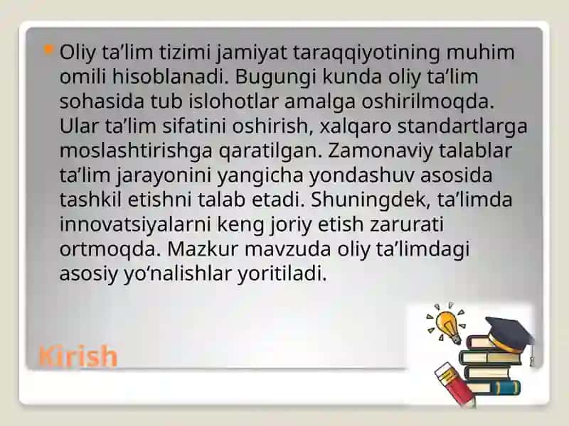 Oliy ta’limdagi o‘zgarishlarning asosiy yo‘nalishlari 3