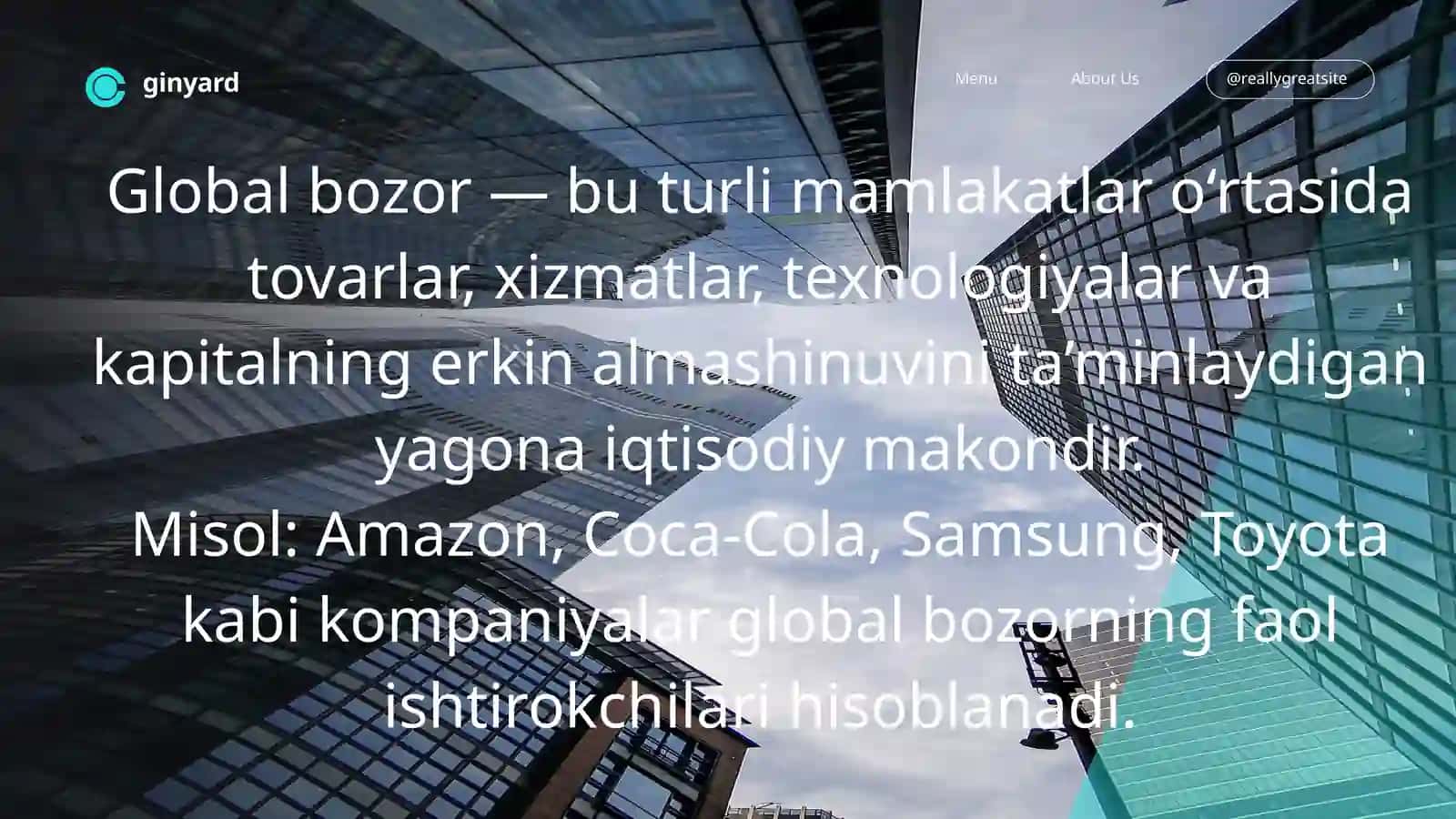 Biznesga kirish fanidan taqdimot 3