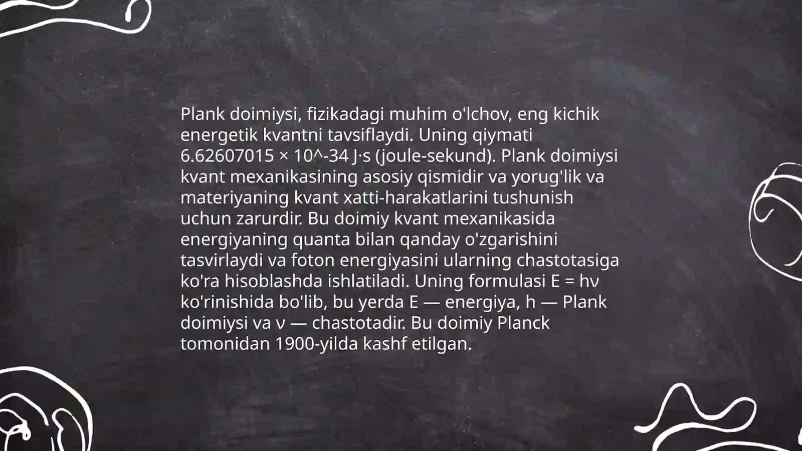 Plank g'oyasi va Eynshteyinning kvant nazariyasi 3