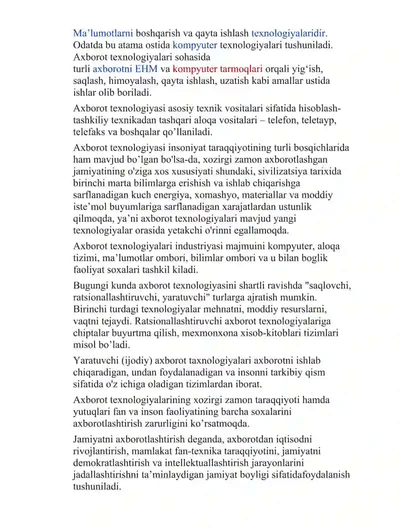 Axborot   Kommunikatsiyalarining  Texnologiyalarning Roli   Va   Ahamiyati 3