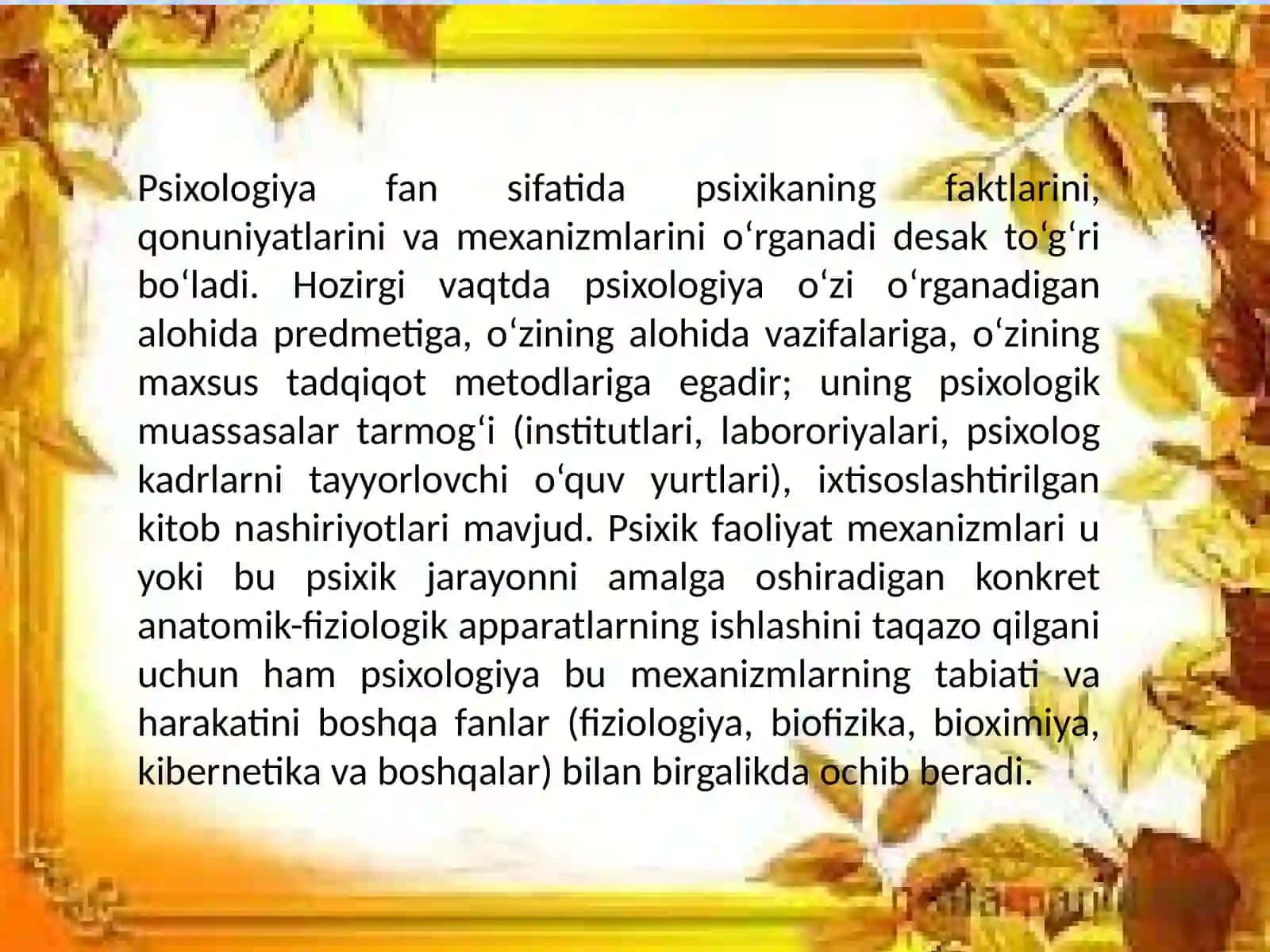 Psixologiyafanining predmeti, maqsadi va vazifalari 3