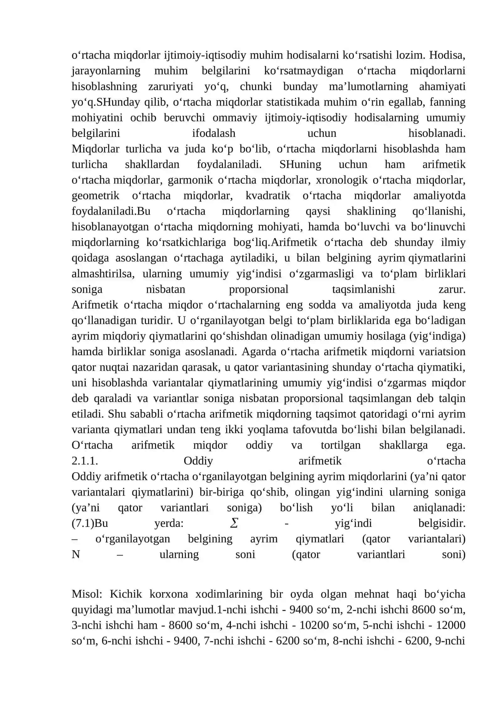 O’rta arifmetik sonni topishga doir masalalar 3