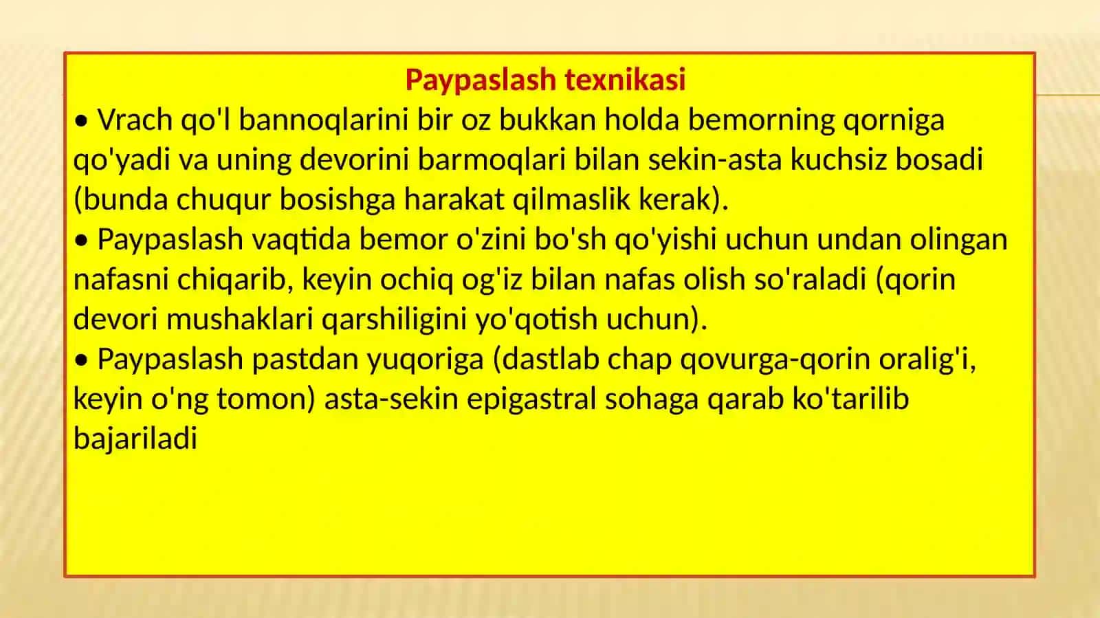 Qorinning yuza va chuqur palpatsiyasi 3