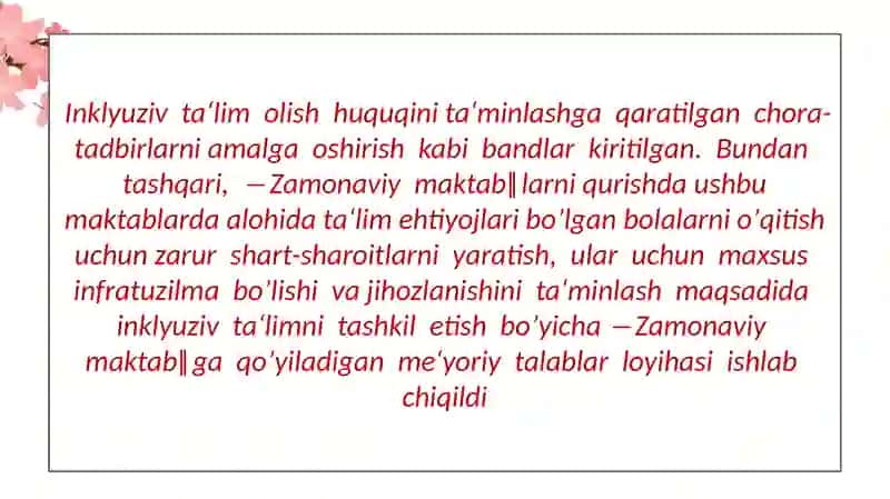 Rivojlanishida muammolari boʻlgan bolalar uchun inklyuziv taʼlimni keng taʼlimiy amaliyotga joriy etish algoritmlari 3