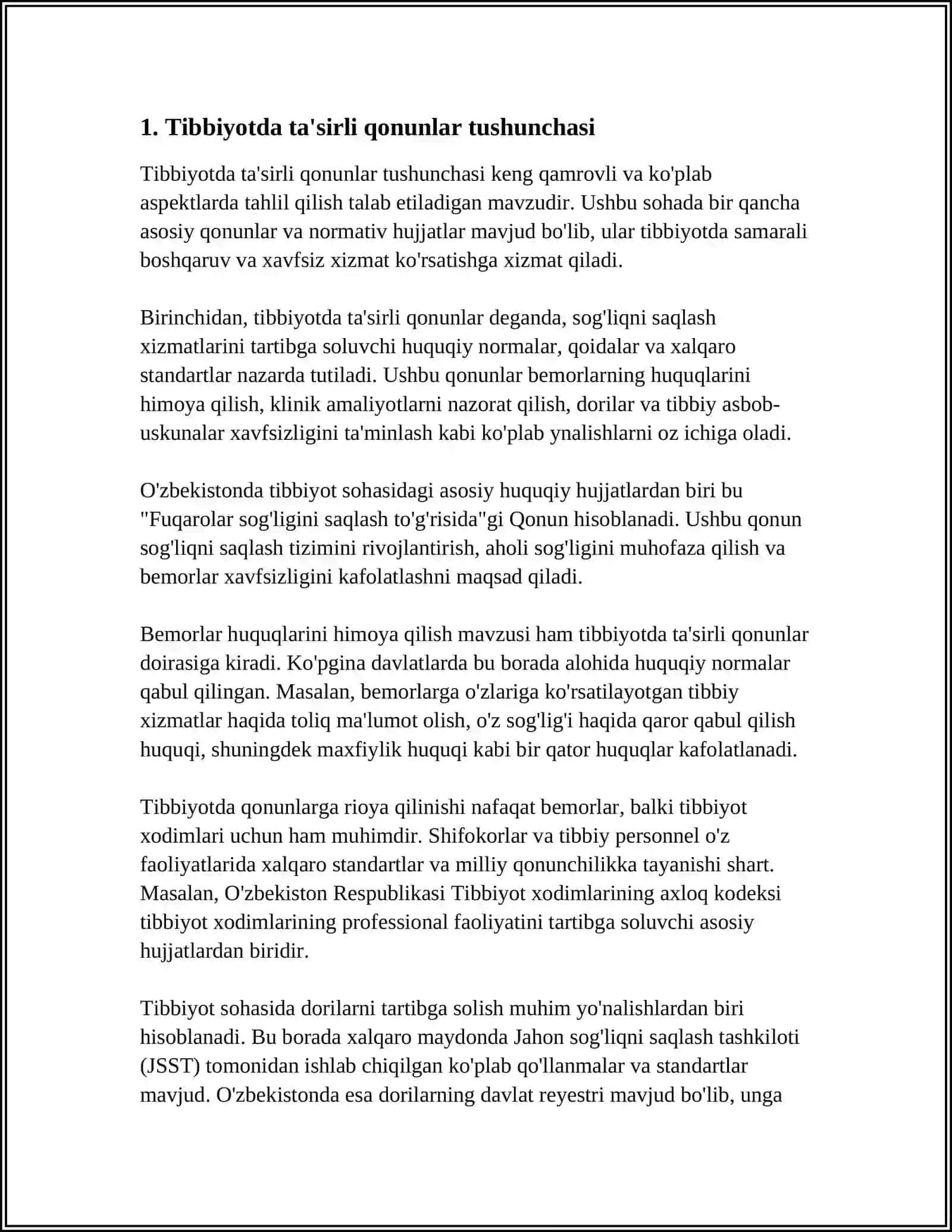 TA'SIRLASH QONUNLARI TIBBIYOTDA AXAMIYATI 3