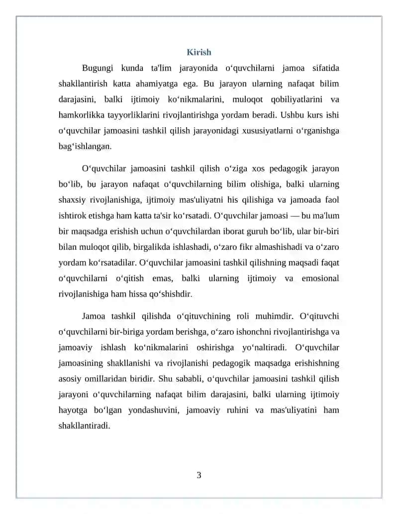 O‘quvchilar jamoasini tashkil qilishning o‘ziga xos xususiyatlari 3