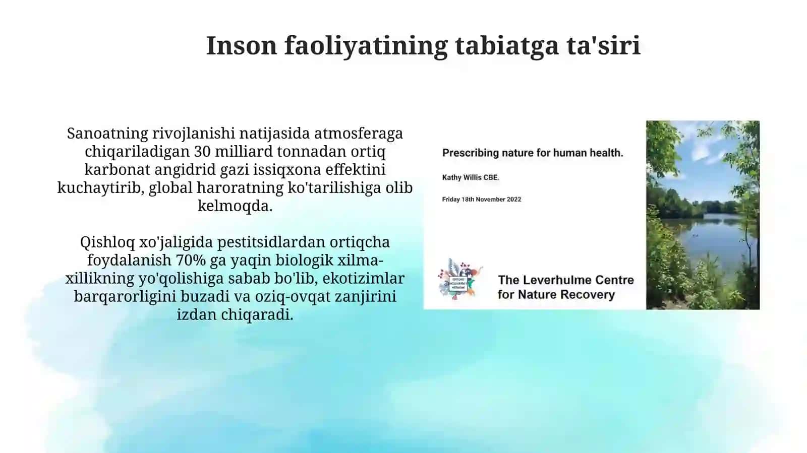 Inson faoliyatining tabiatga tasiri va tabiatning javobi 3