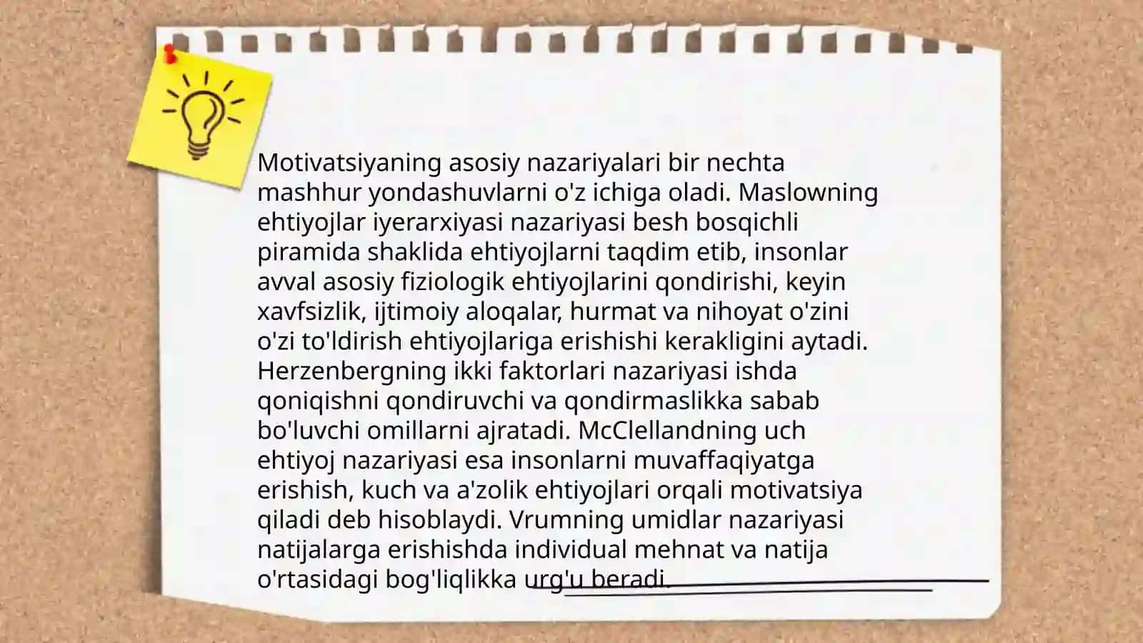 xorij psixologiyasida motiv va motivatsiya muammosi 3