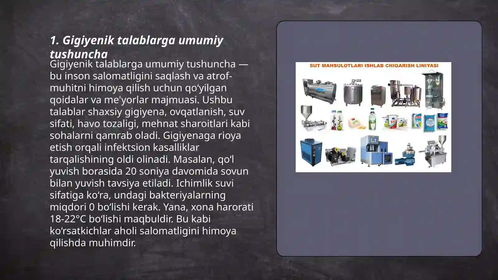 Tayyorlangan maxsulotni realizatsiya qilishga qo'yiladigan gigiyenik talablar 3