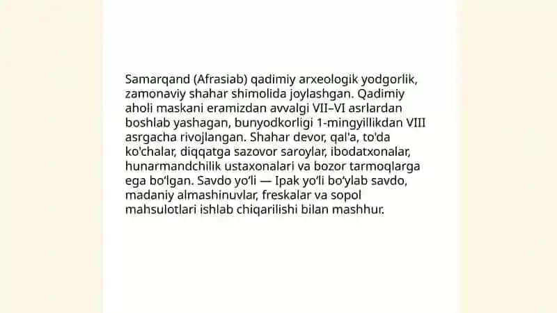 O'zbekistonning antik davr shaharlari va ularning xususiyatlari 3