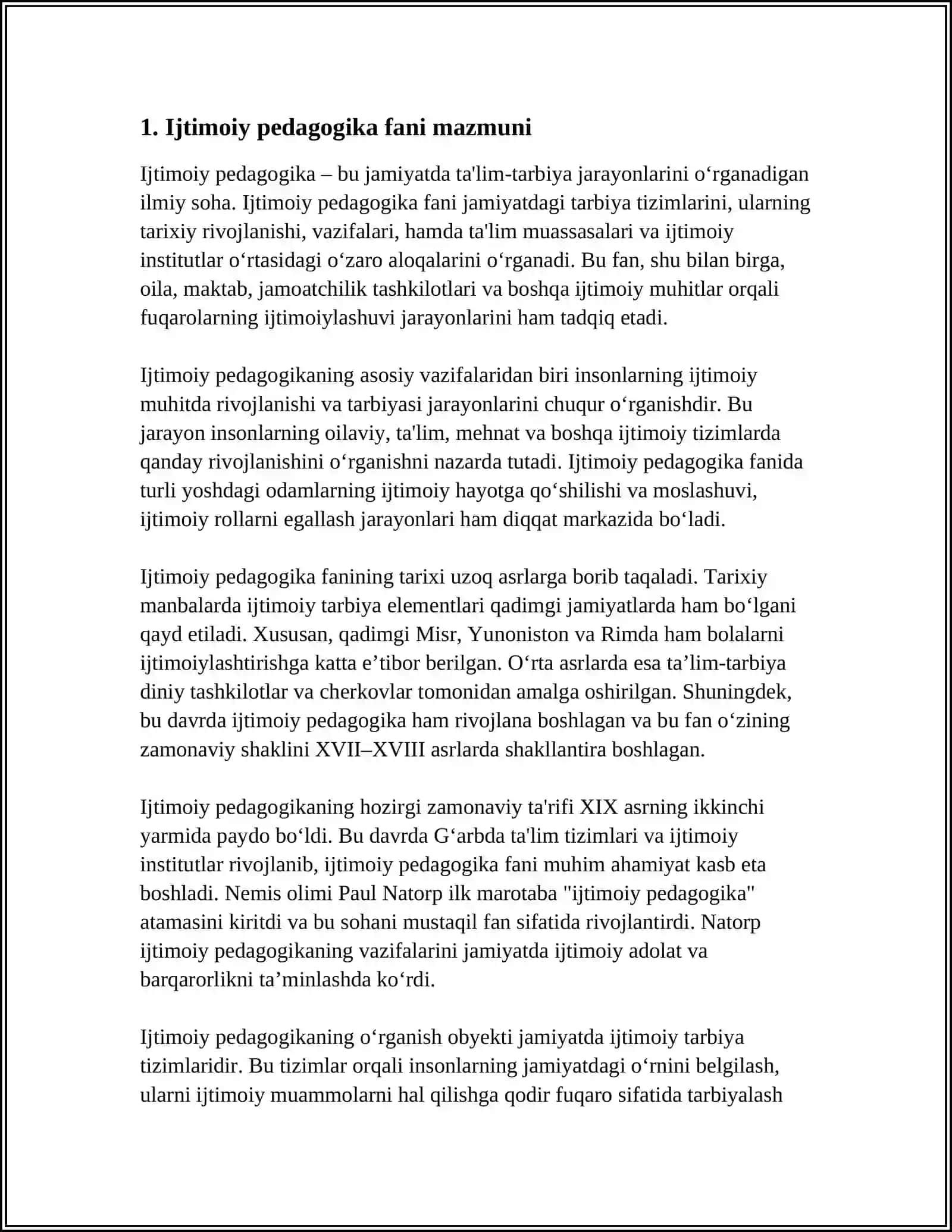 IJTIMOIY PEDAGOGIKA TARIFI,TUZILISHI VA VAZIFALARI 3