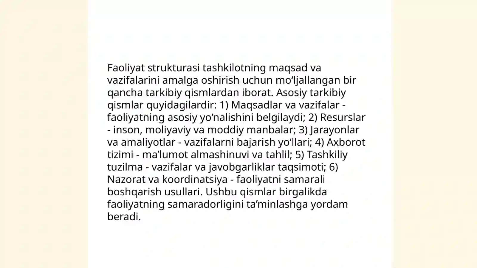 Faoliyat strukturasi, turlari 3