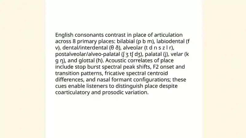 Articulatory and acoustic properties of english consanants 3