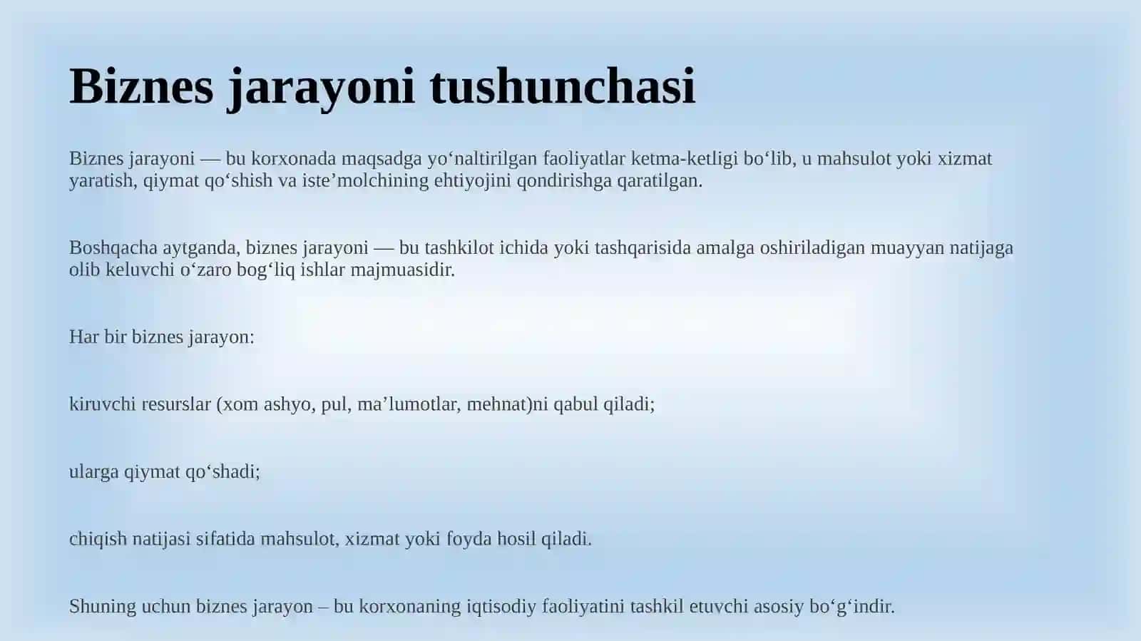 Biznes jarayonlari va ularni hisobga olish 3