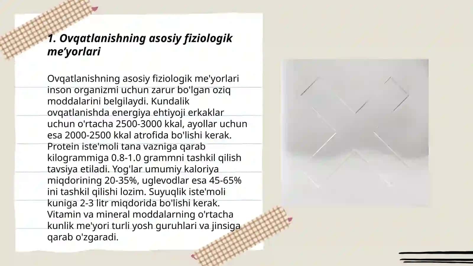 Ovqatlanishning asosiy fiziologik me’yorlari 3