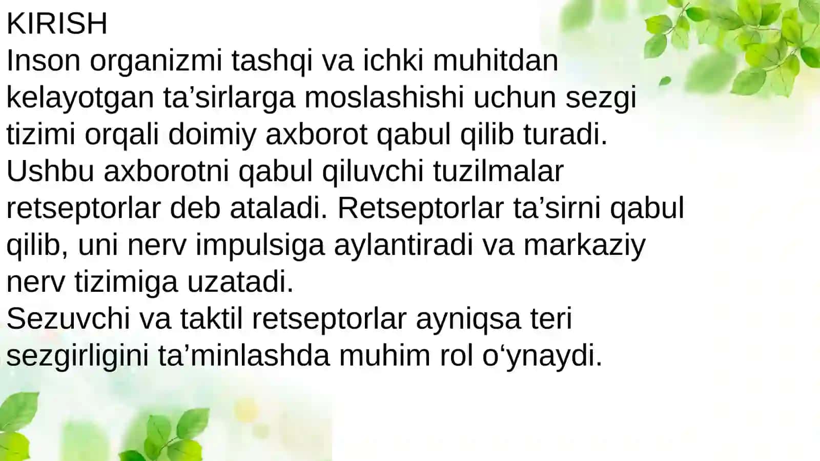 SEZUVCHI VA TAKTIL RETSEPTORLAR 3