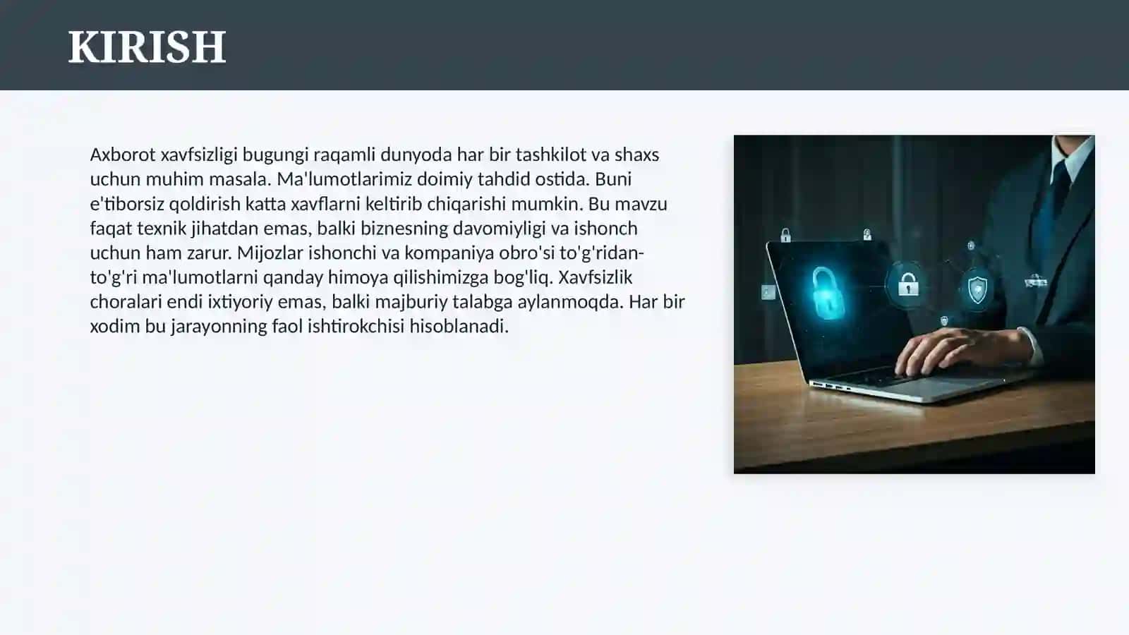AXBOROT XAVFSIZLIGINI TAMINLASH 3