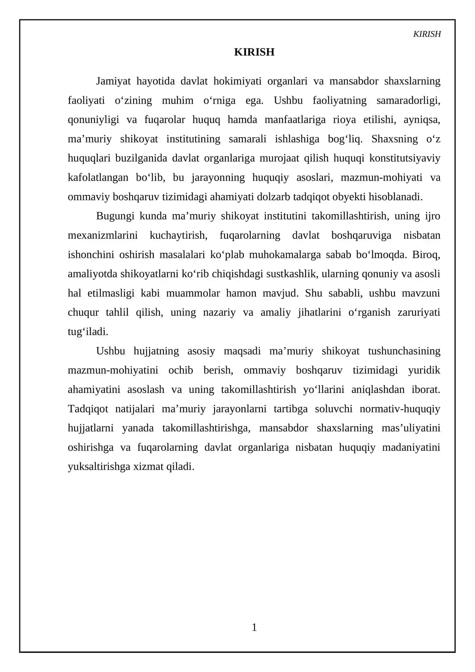 Ma’muriy shikoyat:tushuncha mazmun mohiyat ommaviy boshqaruvda yuridik ahamiyati 3