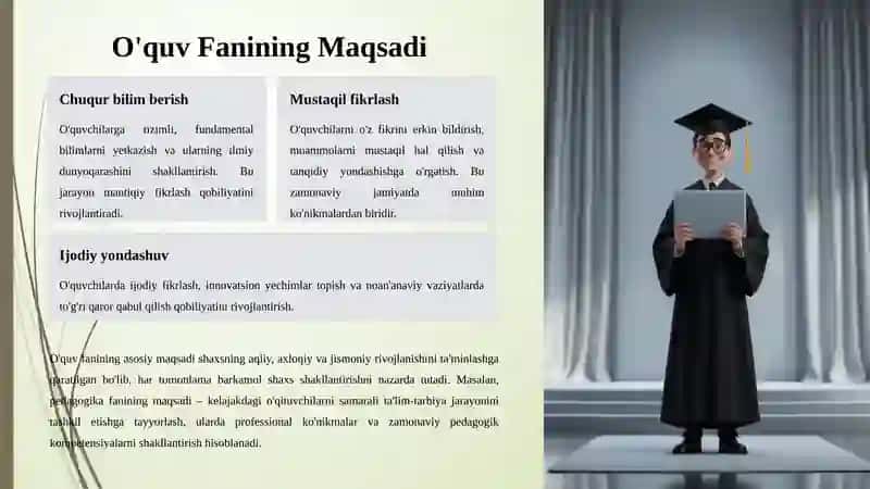 O'quv Fanining Predmeti, Maqsadi va Vazifalari, Nazariy-Metodologik Tamoyillari 3