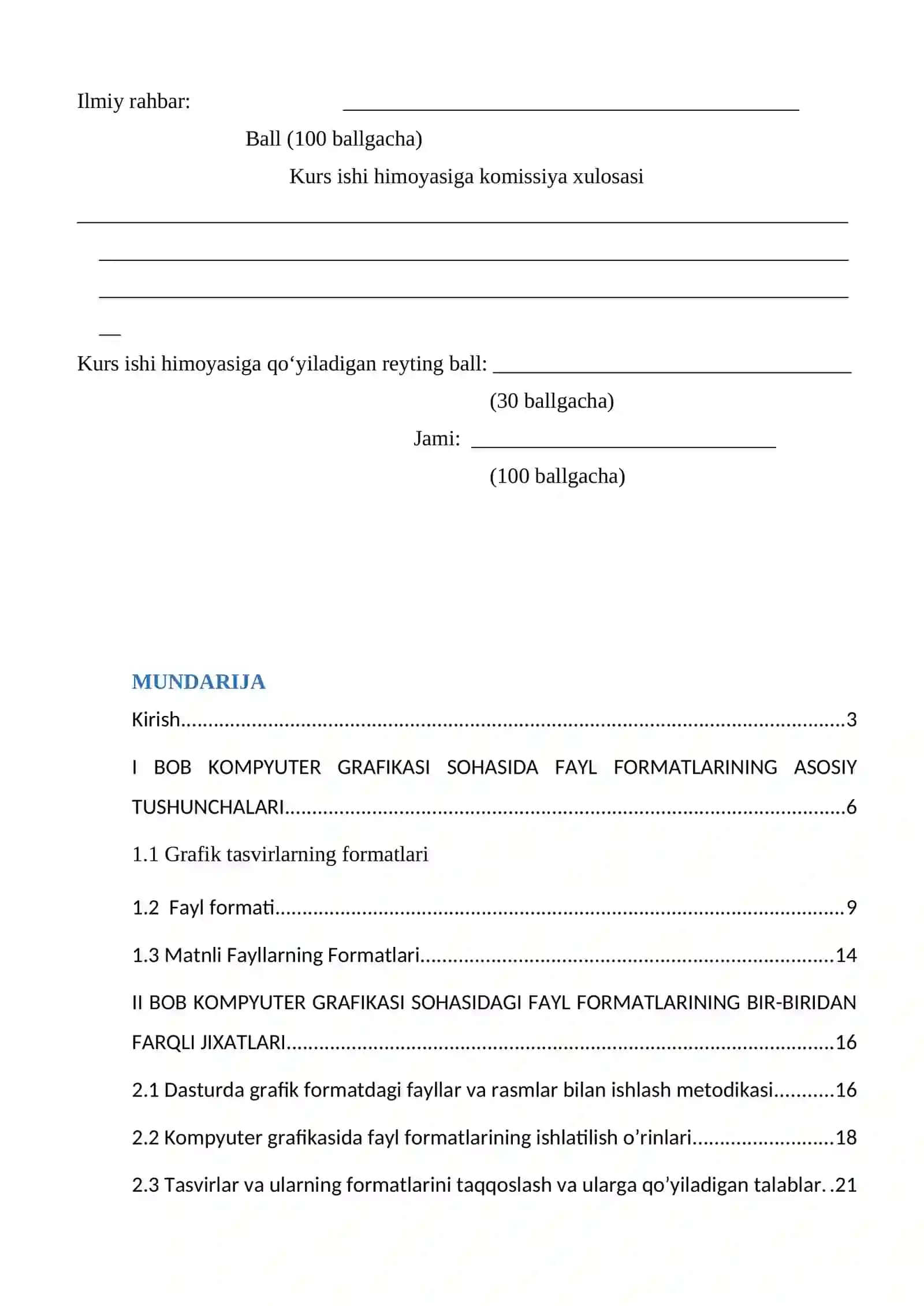 “Kompyuter grafikasi sohasidagi fayl formatlari va bir-biridan farqli jixatlari” 3