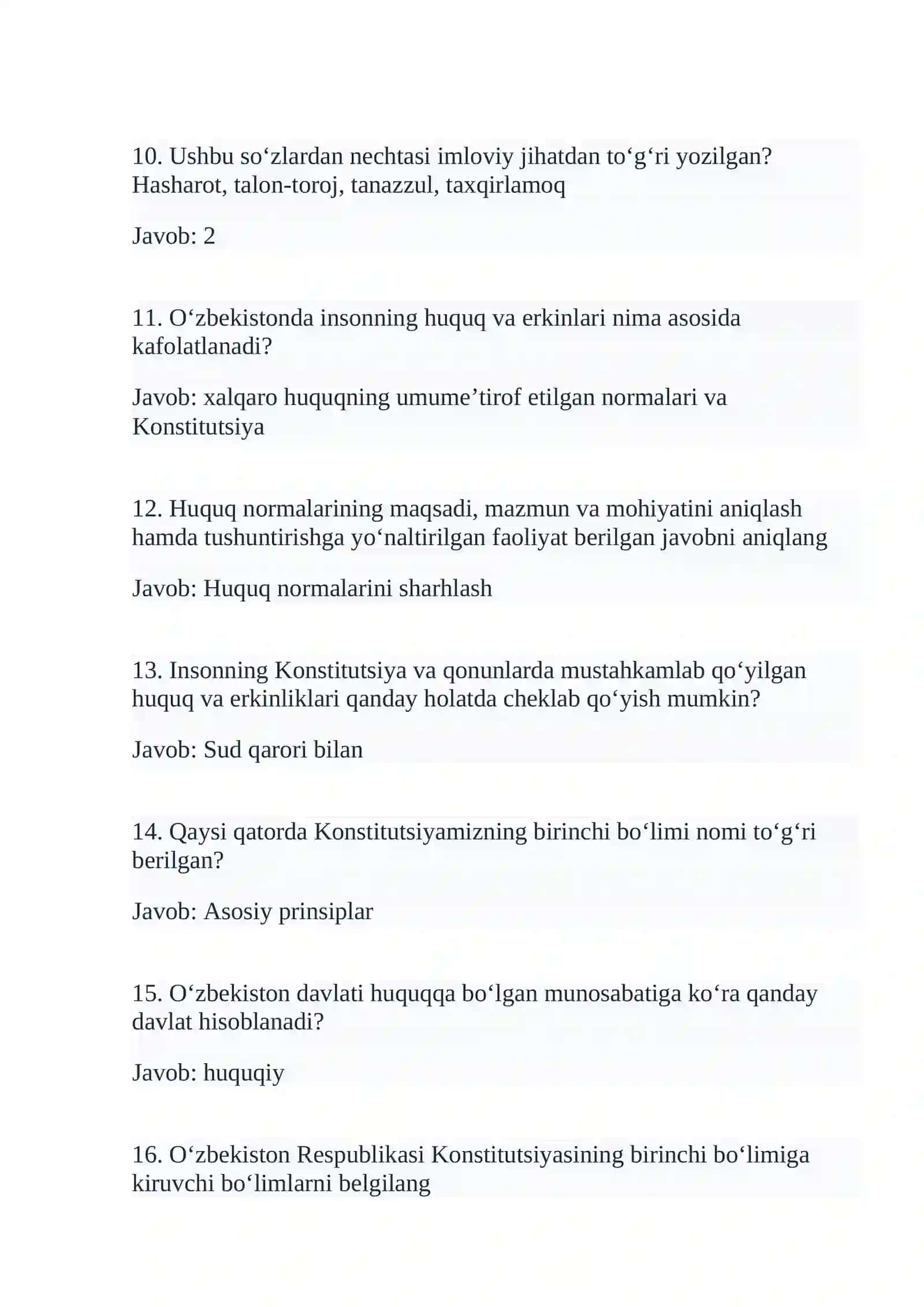 ARGOS test savollariga javoblar 3