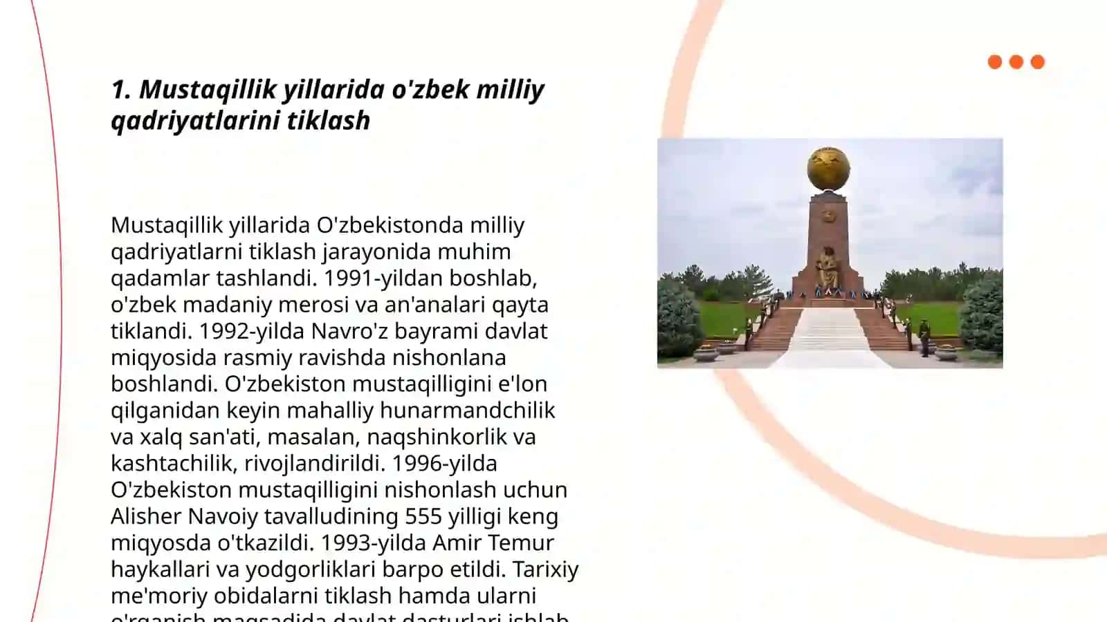 Mustaqillik yillarida milliy urif-odatlar va an'anlarga qayta tiklanishi 3