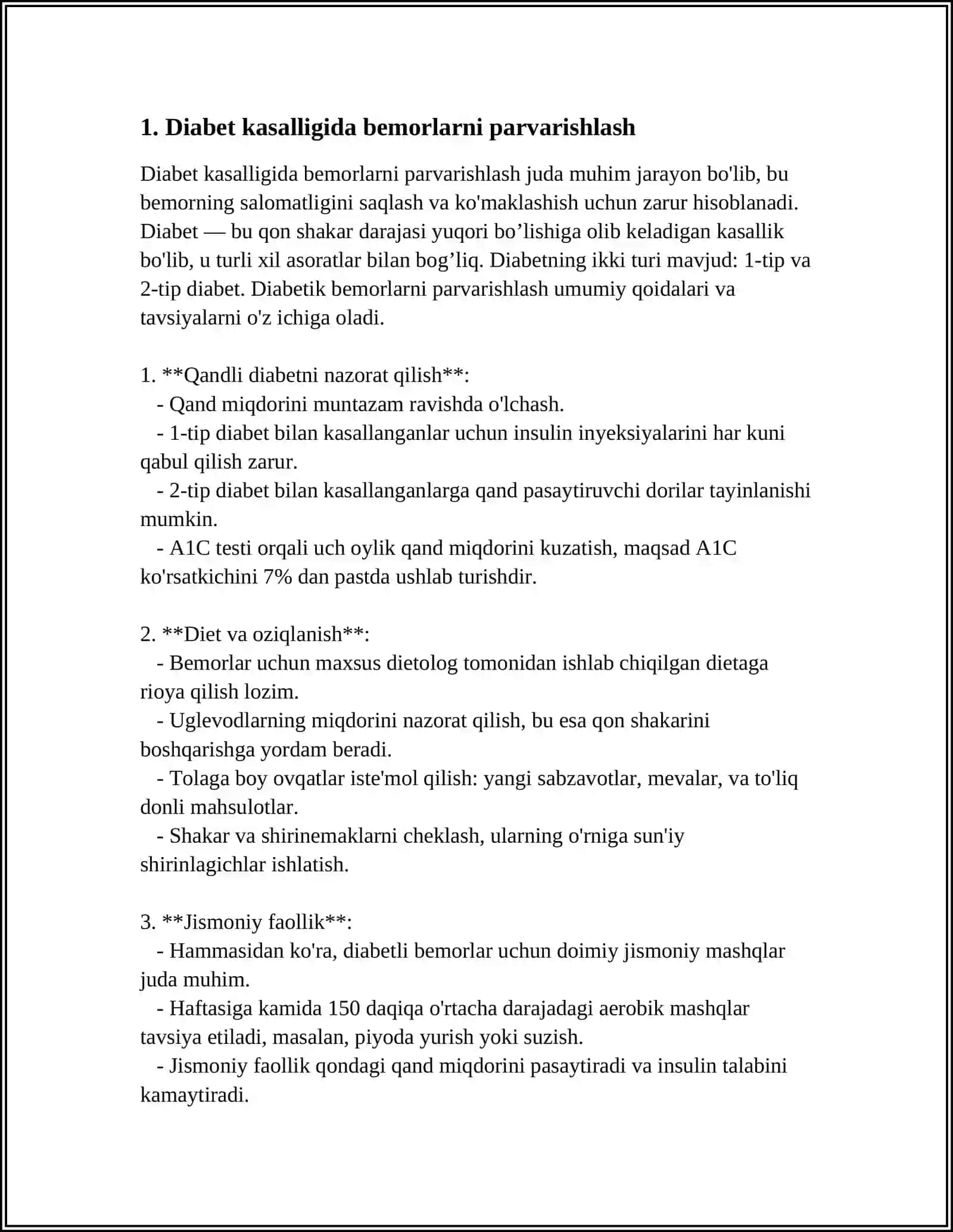 ENDOKRINOLOGIK KASALLIKLARDA BEMORLARNI PARVARISHLASH 3