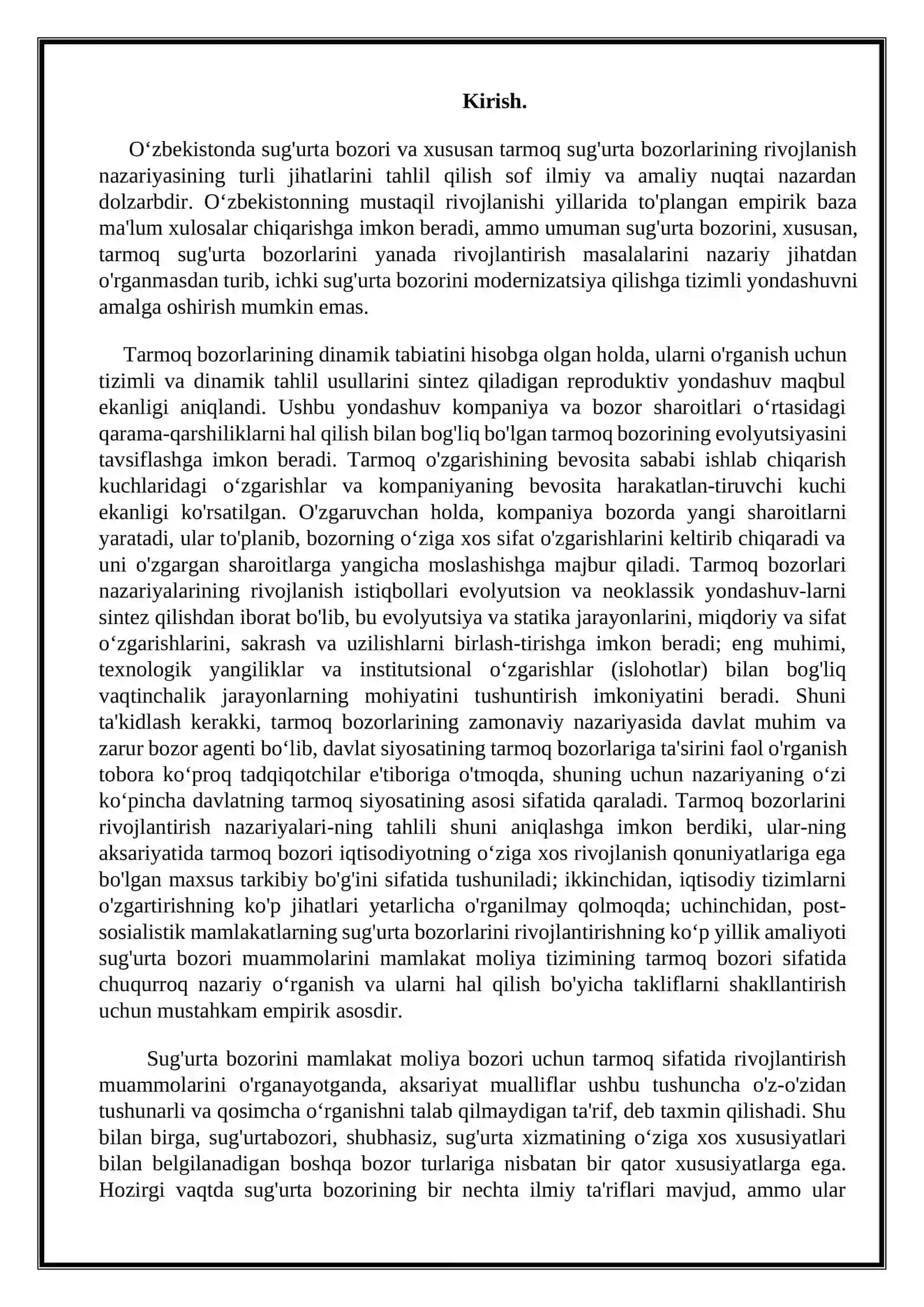 O'zbekistonda sug'urta bozorining rivojlanish bosqichlari 3
