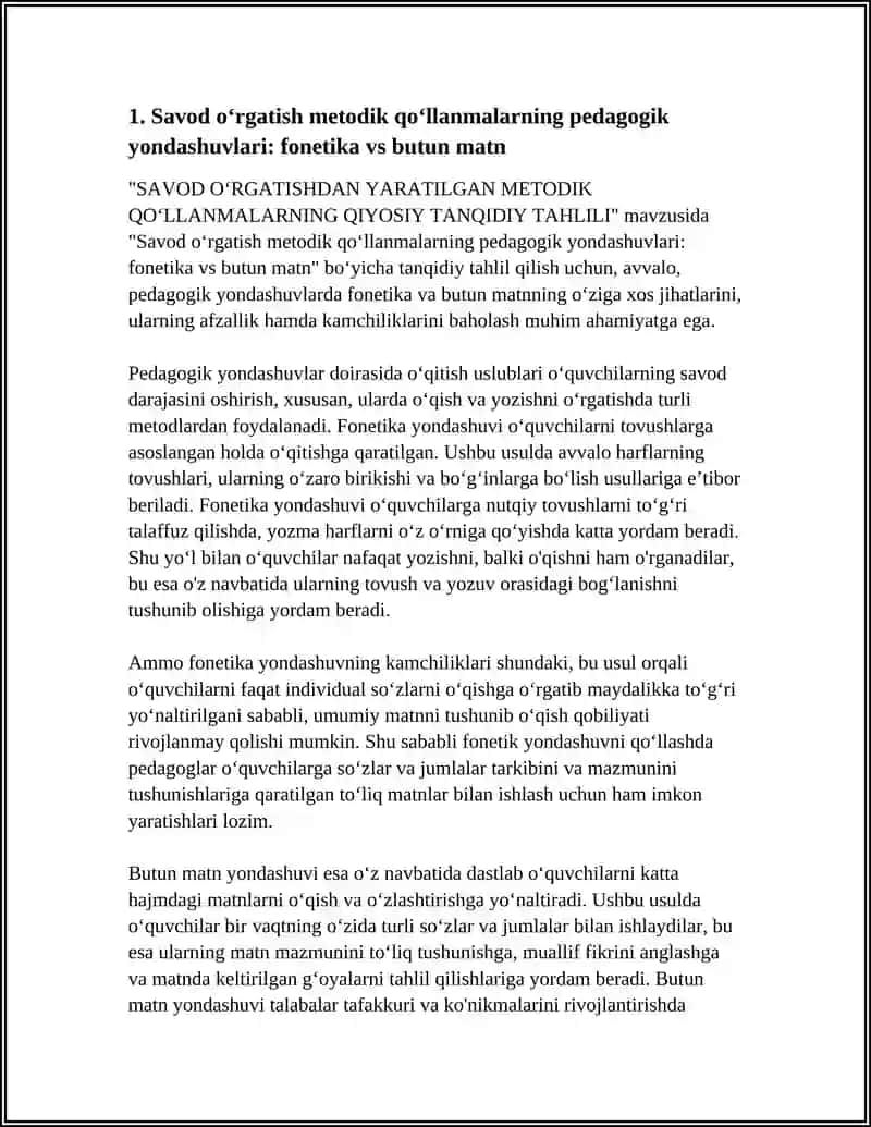 SAVOD OʻRGATISHDAN YARATILGAN METODIK QOʻLLANMALARNING QIYOSIY TANQIDIY TAHLILI 3