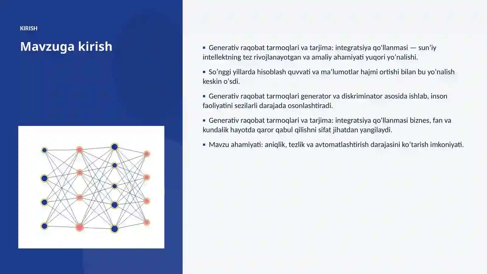 Generativ raqobat tarmoqlari va tarjima: integratsiya qo'llanmasi 3
