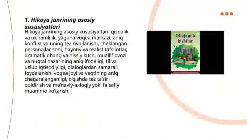 Hikoya janriga xos mat usida ishlash 3