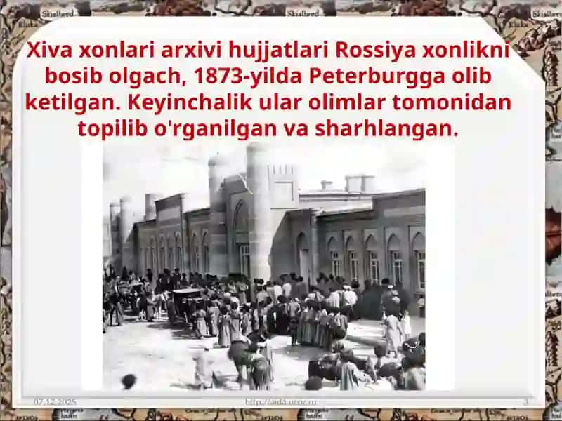 Xiva xonligi tarixi bo'yicha manbalar 3
