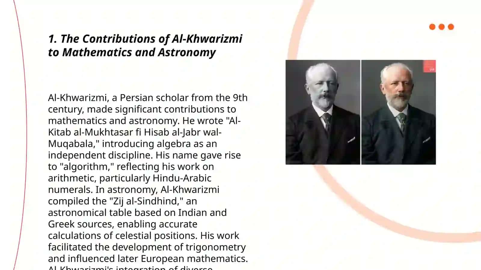 The Contributions of Al-Khwarizmi to Mathematics and Astronomy 3