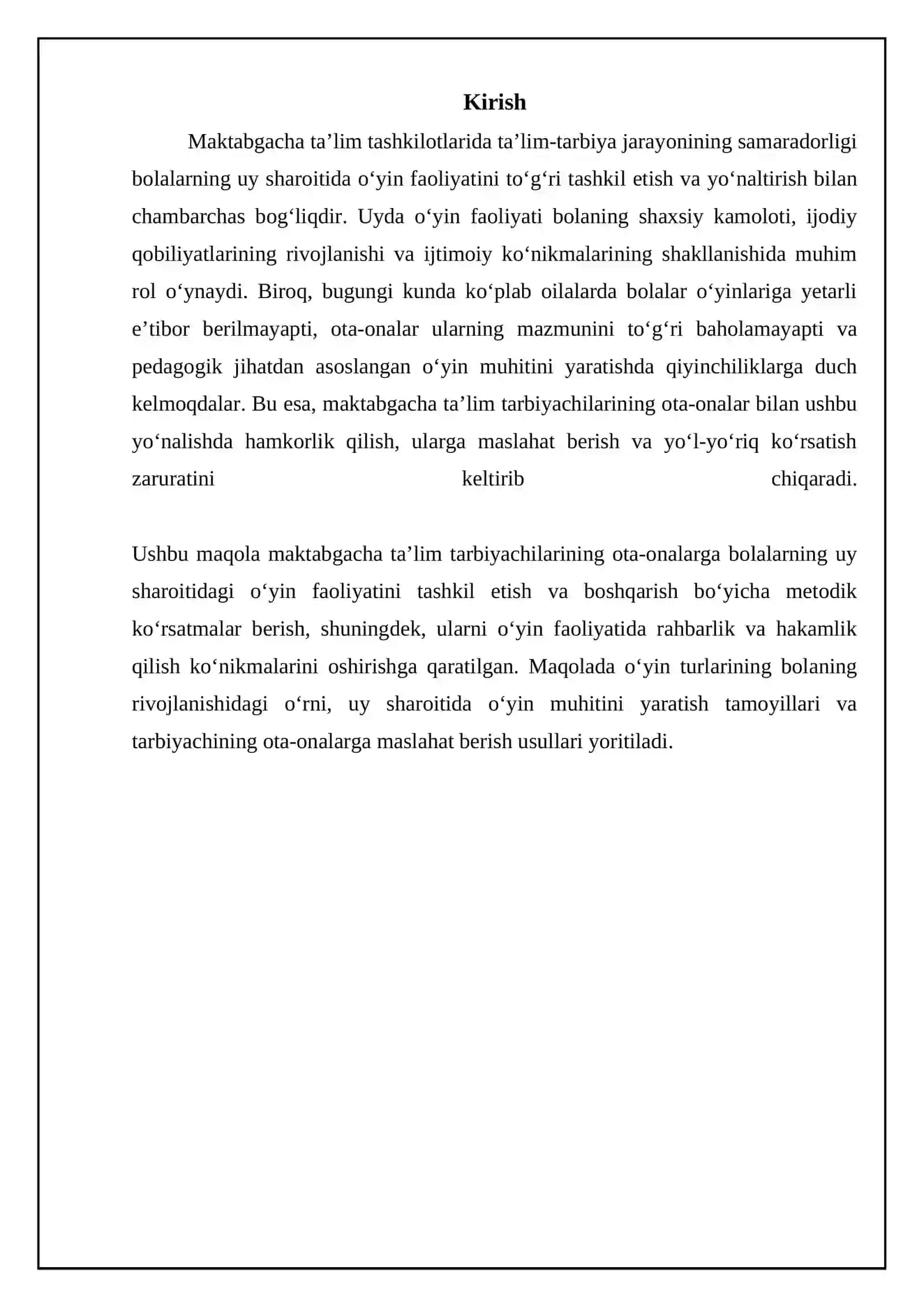MTT tarbiyachisining o‘yin faoliyatiga rahbarlik qilishi 3