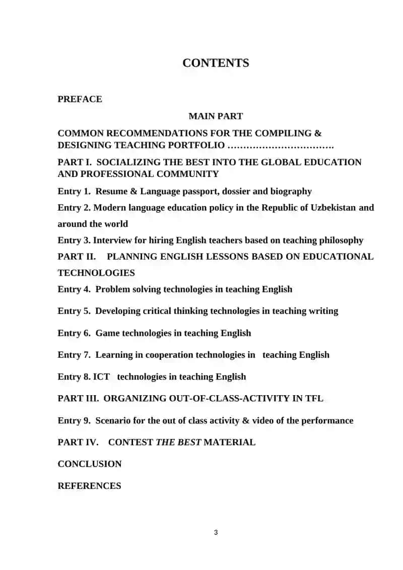 METHODICAL RECOMMENDATIONS TO THE COURSE WORK PROJECT THE BEST CREATING TEACHING PORTFOLIO 3