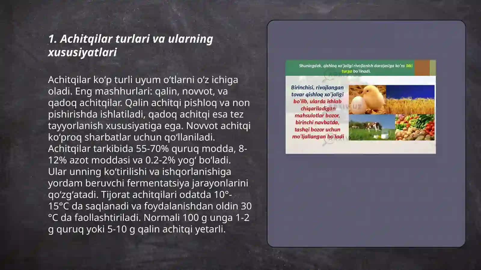 Achitqilarning oziq ovqat sanoatida tutgan o'rni. Mikotaksikozlar qo'zg'atuvchilari 3