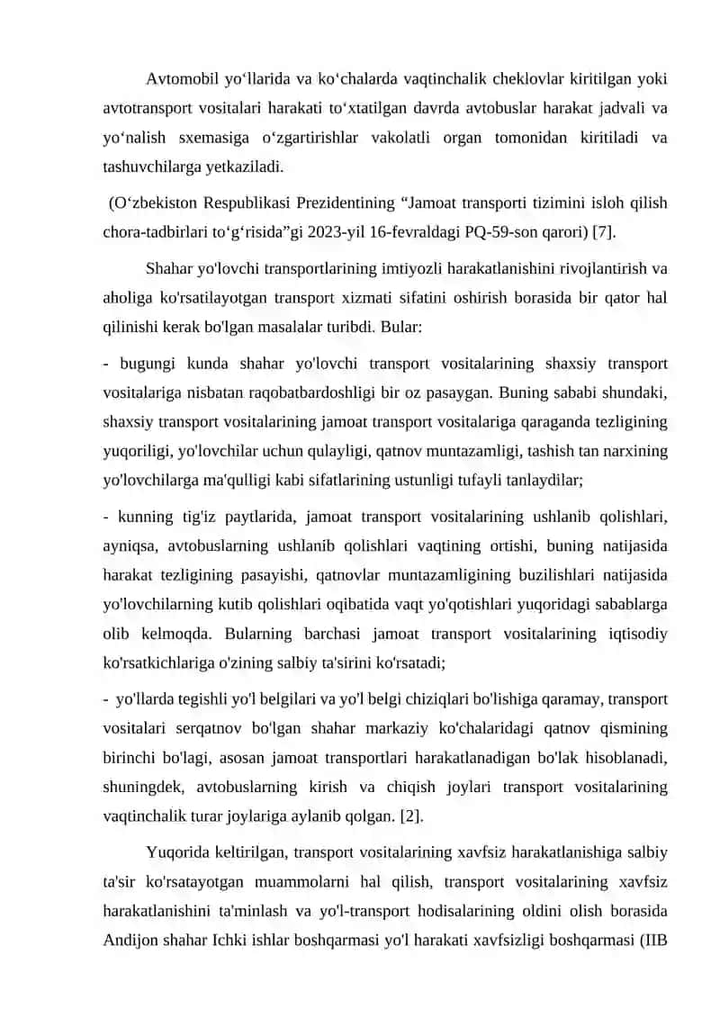 Urbanizatsiya jarayoni va avtobuslar harakatlanish intervalini optimallashtirish 3