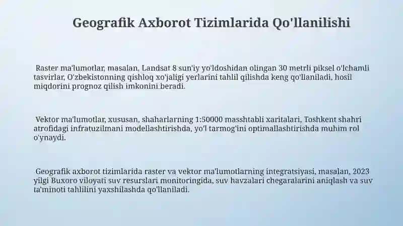 Raster va vektor ma'lumotlar 3