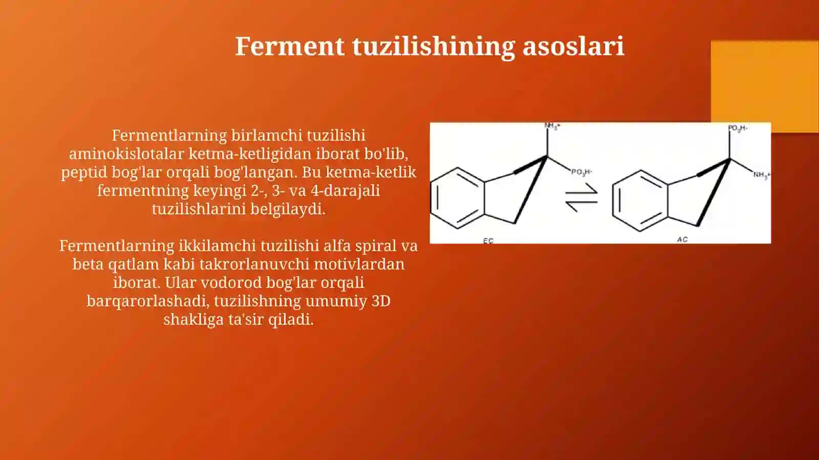 Fermentlarning tuzilishi va o'ziga xosligi 3