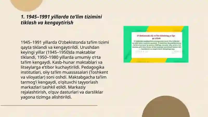1945-1991-yillarda Oʻzbekistonda taʼlim tizimi va pedagogika fani rivoji 3