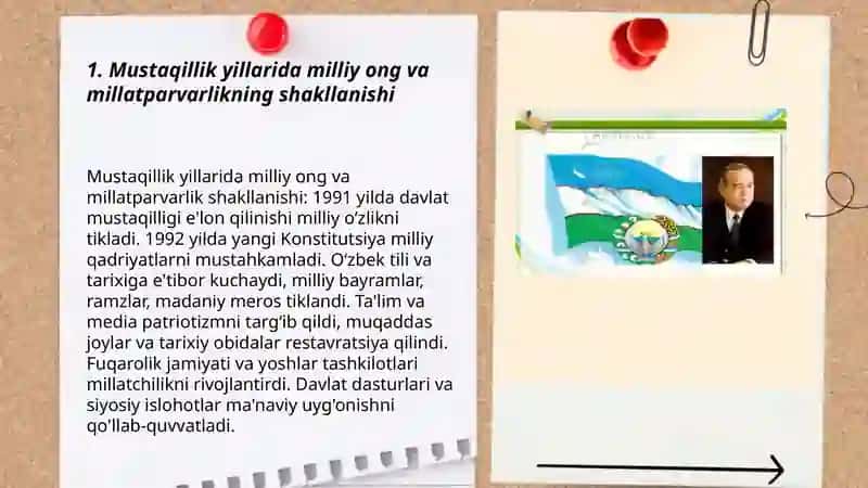 Mustaqillik yillarida manaviy va madaniy o'zbekistondagi taqqiyot 3