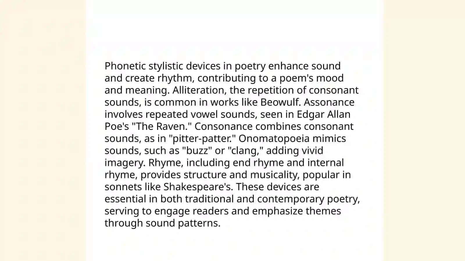 Phonetic stylistic devices in poetry 3